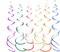 Colorful Rainbow Foil Swirl Hanging Decoration Streamer for Birthday Graduation Wedding Pride Theme Party Supplies, Gold Red Orange Green Blue and Purple, Pack of 18